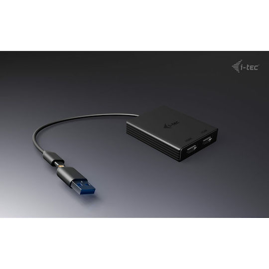 i-tec USB-A / USB-C Docking Station με DisplayPort 4K και σύνδεση 2 Οθονών Μαύρο (CADUAL4KDP) - Image 3