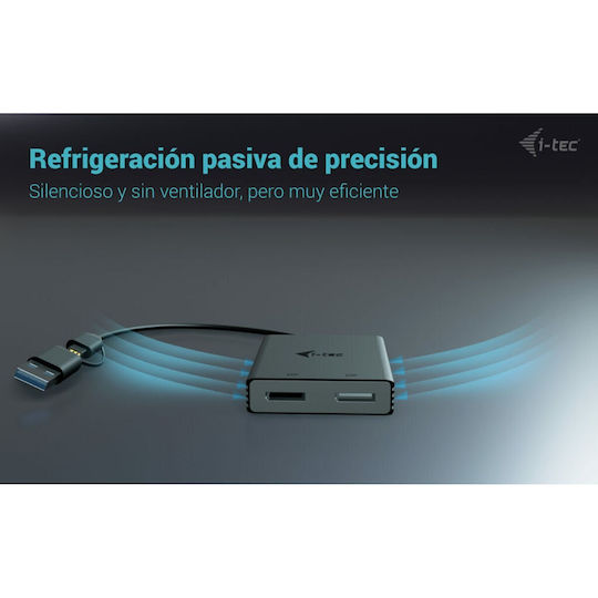 i-tec USB-A / USB-C Docking Station με DisplayPort 4K και σύνδεση 2 Οθονών Μαύρο (CADUAL4KDP) - Image 8