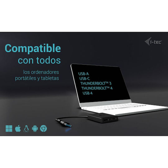 i-tec USB-A / USB-C Docking Station με DisplayPort 4K και σύνδεση 2 Οθονών Μαύρο (CADUAL4KDP) - Image 6