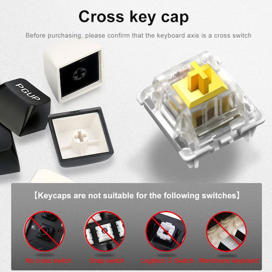 Redragon A132 Keycap CSA PBT Black / White - Image 7