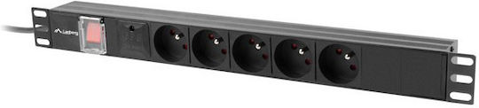 Lanberg Πολύπριζο 5 Θέσεων με Καλώδιο 2m PDU-05E-0200-BK