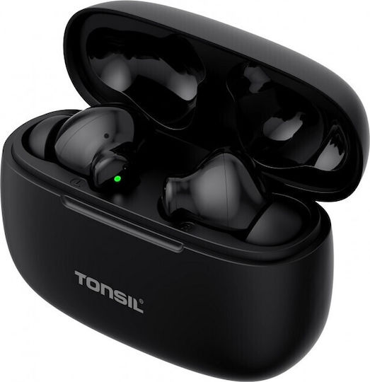 Tonsil T50BT In-ear Bluetooth Handsfree Ακουστικά με Θήκη Φόρτισης Μαύρα - Image 2