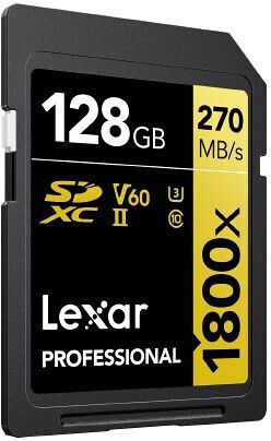 Lexar Professional 1800x SDXC 128GB Class 10 U3 V60 UHS-II με αντάπτορα - Image 2