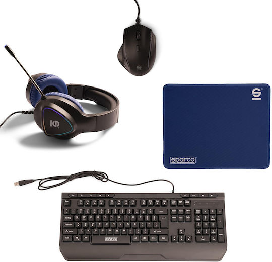 Sparco Σετ Gaming Πληκτρολόγιο με RGB φωτισμό & Ποντίκι (Αγγλικό US) Γκρι - Image 4