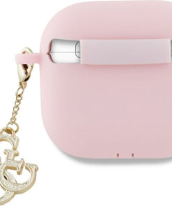 Alternative view of Guess Charm Θήκη Σιλικόνης σε Ροζ χρώμα για Apple AirPods 4