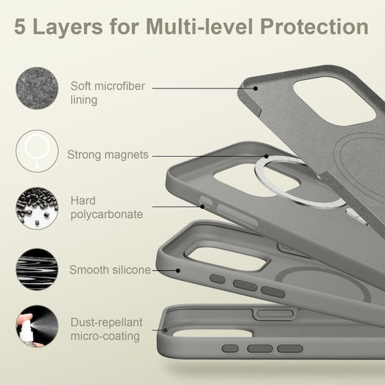 Tech-Protect Matte Back Cover Σιλικόνης 1.7mm Γκρι (iPhone 16 Pro) - Image 2