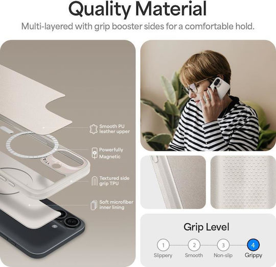 Spigen Cyrill Kajuk MagSafe Back Cover Δερματίνης Μπεζ (iPhone 16) ACS08412 - Image 12