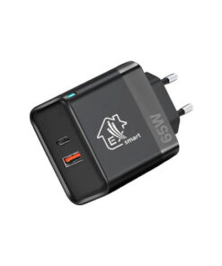 Alternative view of Extralink Φορτιστής Χωρίς Καλώδιο GaN με Θύρα USB-A και Θύρα USB-C 65W Μαύρος (Smart Life)
