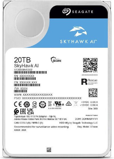 Seagate SkyHawk AI 16TB HDD Σκληρός Δίσκος 3.5" SATA III 7200rpm για Server ST16000VE004 - Image 6