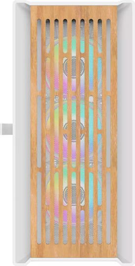 Veteni Woody VT-WOODY-01WH Gaming Midi Tower Κουτί Υπολογιστή με Πλαϊνό Παράθυρο και RGB Φωτισμό Λευκό - Image 8