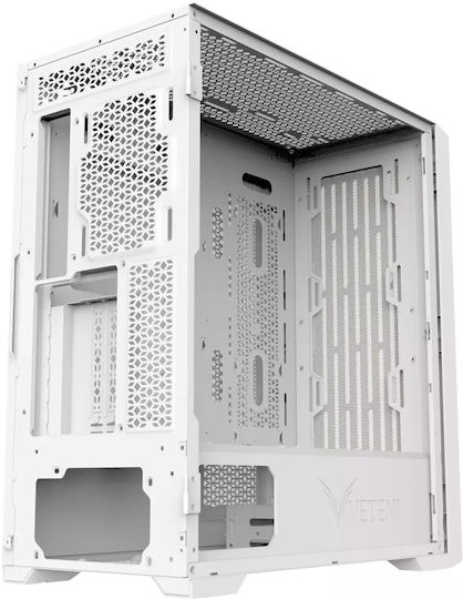 Veteni Woody VT-WOODY-01WH Gaming Midi Tower Κουτί Υπολογιστή με Πλαϊνό Παράθυρο και RGB Φωτισμό Λευκό - Image 15