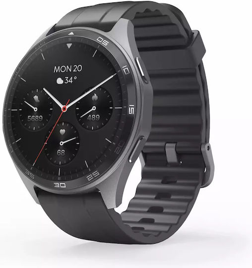 HAMA 7010 46mm Αδιάβροχο Smartwatch με Παλμογράφο (Μαύρο) - Image 2
