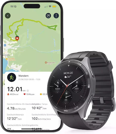 HAMA 7010 46mm Αδιάβροχο Smartwatch με Παλμογράφο (Μαύρο) - Image 7