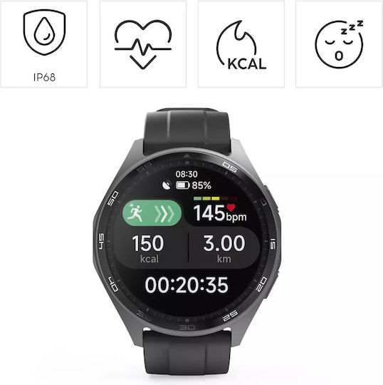 HAMA 7010 46mm Αδιάβροχο Smartwatch με Παλμογράφο (Μαύρο) - Image 15