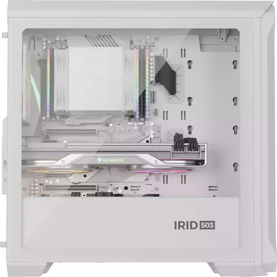 Genesis Irid 503 Gaming Micro Tower Κουτί Υπολογιστή με Πλαϊνό Παράθυρο Λευκό - Image 7