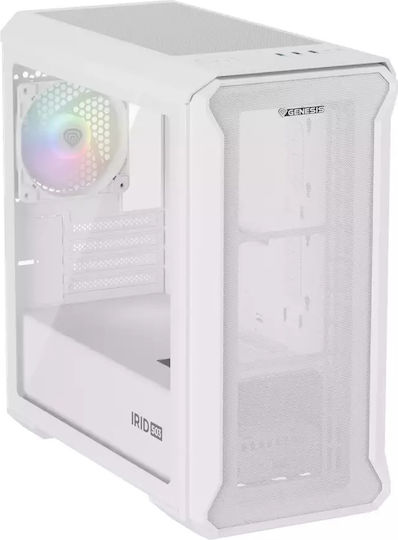 Genesis Irid 503 Gaming Micro Tower Κουτί Υπολογιστή με Πλαϊνό Παράθυρο Λευκό - Image 11