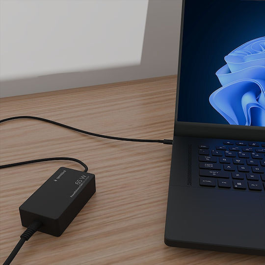 Gembird USB-C Universal Φορτιστής Laptop 65W 5V 5.6A με Αντάπτορα Τροφοδοσίας (NPA-AC-PDQC65-01) - Image 2