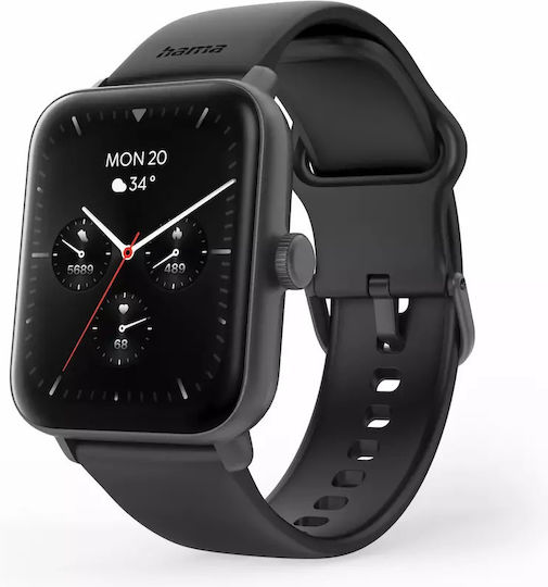 HAMA 6010 49mm Smartwatch με Παλμογράφο (Μαύρο)
