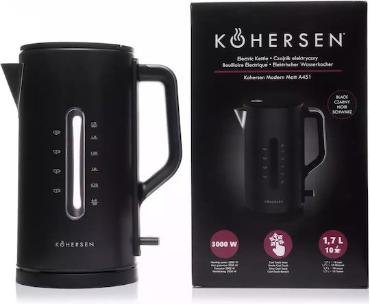 Kohersen Modern Βραστήρας 1.7lt 3000W Μαύρος - Image 7