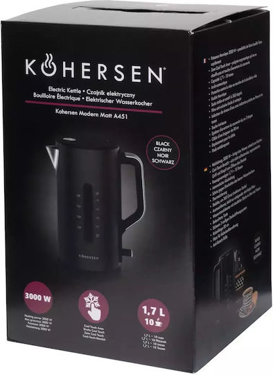 Kohersen Modern Βραστήρας 1.7lt 3000W Μαύρος - Image 9