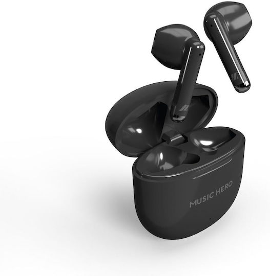 SBS Hero Nubox Earbud Bluetooth Handsfree Ακουστικά με Θήκη Φόρτισης Black - Image 3