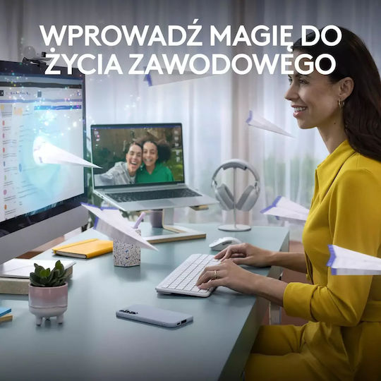 Logitech Signature Slim Combo MK950 Ασύρματο Bluetooth Σετ Πληκτρολόγιο & Ποντίκι Αγγλικό US Λευκό - Image 8