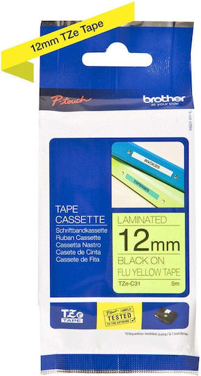 Brother TZe-C31 Ταινία Ετικετογράφου 5m x 12mm σε Κίτρινο Χρώμα TZE-C31 - Image 4
