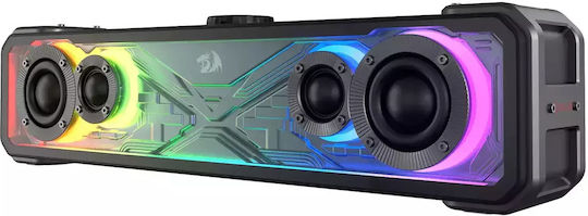 Redragon Surge GS817 Ασύρματα Ηχεία Υπολογιστή 2.0 με RGB Φωτισμό και Bluetooth Ισχύος 30W σε Μαύρο Χρώμα - Image 2