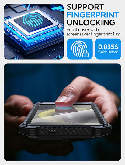 Supcase 360 Full Cover Πλαστικό / Σιλικόνης Μαύρο (Galaxy S25+) - Image 4