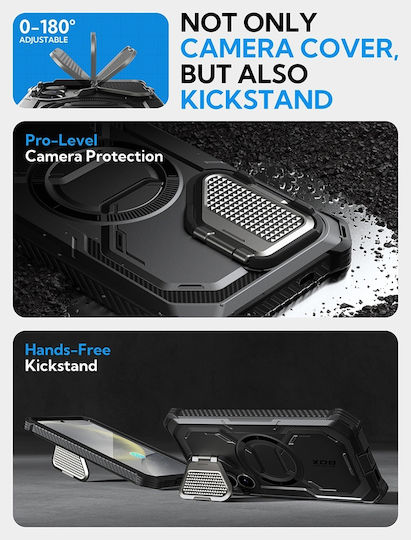 Supcase 360 Full Cover Πλαστικό / Σιλικόνης Μαύρο (Galaxy S25+) - Image 3