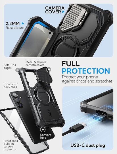 Supcase 360 Full Cover Πλαστικό / Σιλικόνης Μαύρο (Galaxy S25+) - Image 6