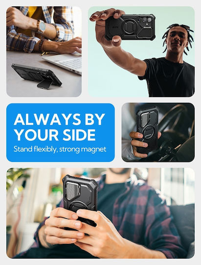 Supcase 360 Full Cover Πλαστικό / Σιλικόνης Μαύρο (Galaxy S25+) - Image 5