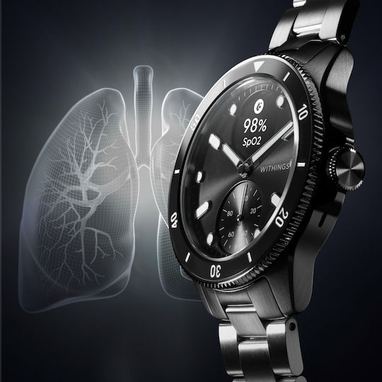 Withings Scanwatch Nova Stainless Steel 42mm Αδιάβροχο με Παλμογράφο (Black) - Image 12