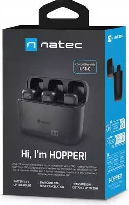 Natec Hopper Tie Σετ Ασύρματο Πυκνωτικό Μικρόφωνο Πέτου, Clip On Δημοσιογραφικό - Image 8