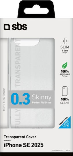 SBS 0.3 Skinny Back Cover Σιλικόνης Διάφανο (iPhone 17e / 16e) - Image 2