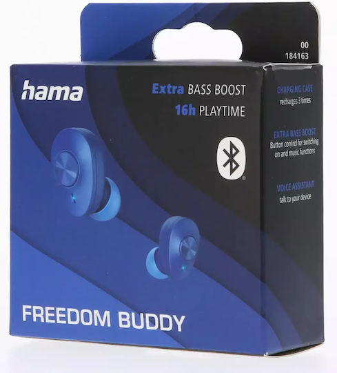 HAMA Freedom Buddy In-ear Bluetooth Handsfree Ακουστικά με Θήκη Φόρτισης Μπλε - Image 3