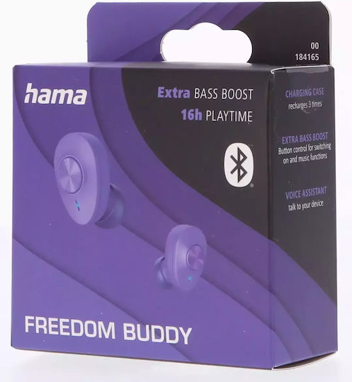 HAMA Freedom Buddy In-ear Bluetooth Handsfree Ακουστικά με Θήκη Φόρτισης Μωβ - Image 3