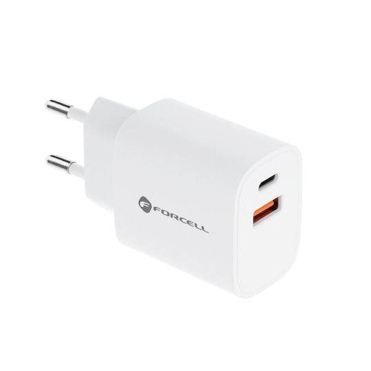 Forcell Φορτιστής Χωρίς Καλώδιο με Θύρα USB-A και Θύρα USB-C 30W Power Delivery / Quick Charge 4.0 Λευκός (FOCH-198052) - Image 4