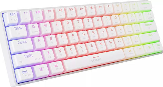 Genesis Thor 660 G2 Gaming Μηχανικό Πληκτρολόγιο 60% με Gateron Brown διακόπτες και RGB φωτισμό (Αγγλικό US) Λευκό - Image 6