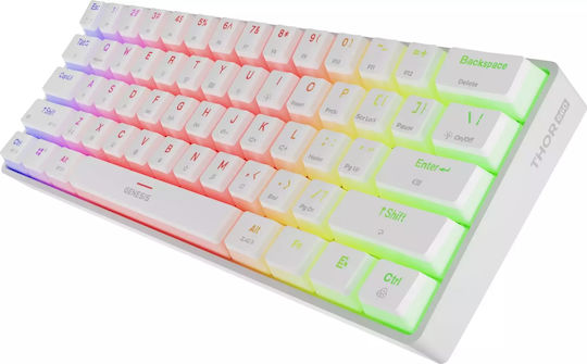Genesis Thor 660 G2 Gaming Μηχανικό Πληκτρολόγιο 60% με Gateron Brown διακόπτες και RGB φωτισμό (Αγγλικό US) Λευκό - Image 7