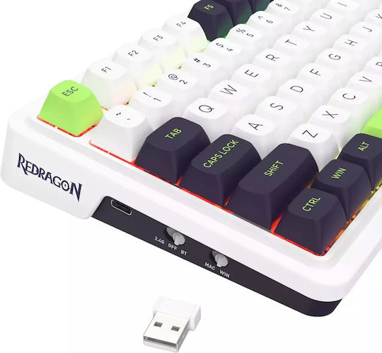 Redragon K686WBG-RGB-MAX Ασύρματο Gaming Μηχανικό Πληκτρολόγιο με RGB φωτισμό (Αγγλικό US) Πράσινο - Image 2
