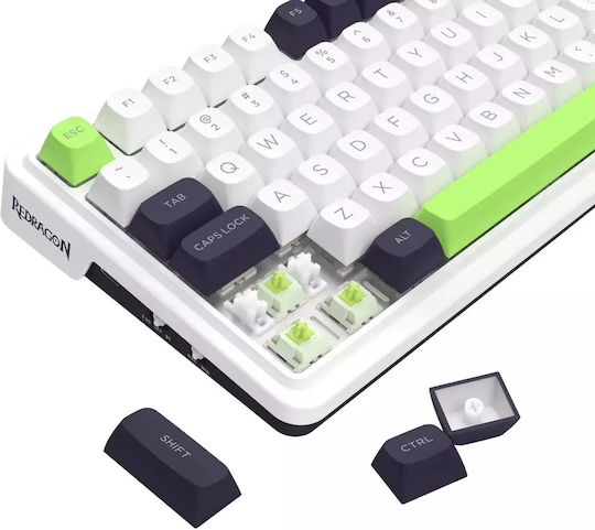 Redragon K686WBG-RGB-MAX Ασύρματο Gaming Μηχανικό Πληκτρολόγιο με RGB φωτισμό (Αγγλικό US) Πράσινο - Image 4
