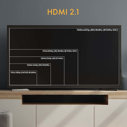 Claroc HDMI 2.1 Cable HDMI male - HDMI male 70m Μαύρο (FEN-HDMI-21-70M) - Image 8