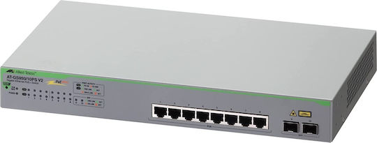 Allied Telesis AT-GS950/10PS v2 Unmanaged L2 PoE++ Switch με 8 Θύρες Gigabit (1Gbps) Ethernet και 2 SFP Θύρες - Image 4