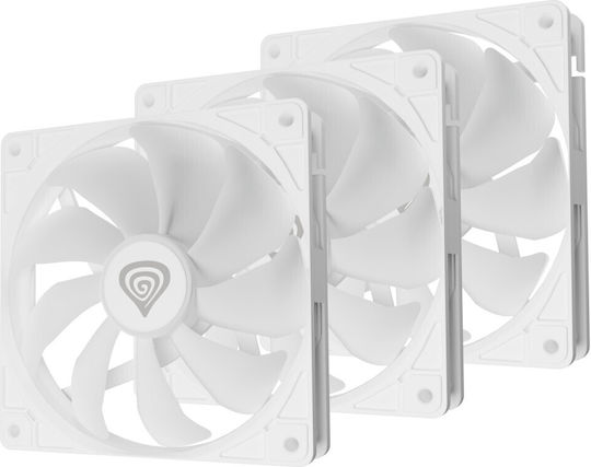 Natec Oxal 120 Case Fan με ARGB Φωτισμό και Σύνδεση 3-Pin / 4-Pin PWM 3τμχ Λευκό - Image 3