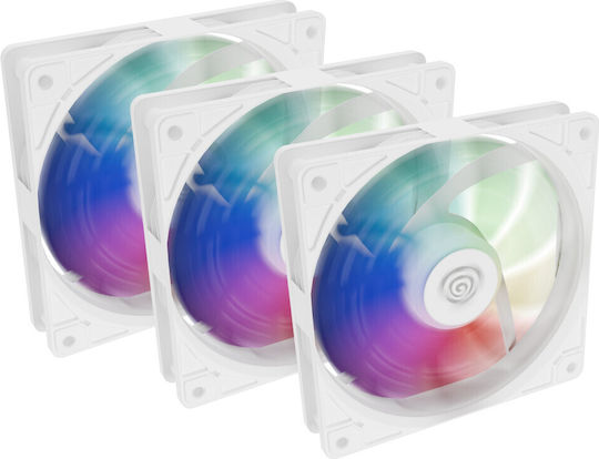 Natec Oxal 120 Case Fan με ARGB Φωτισμό και Σύνδεση 3-Pin / 4-Pin PWM 3τμχ Λευκό - Image 5