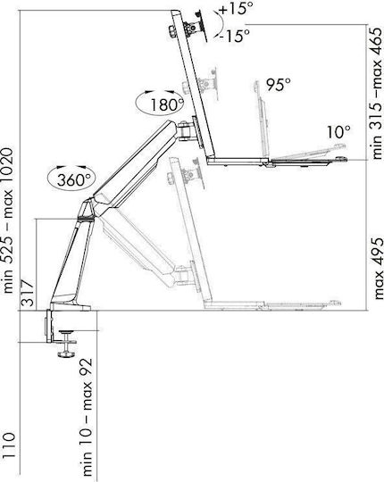 LogiLink Βάση Γραφείου Οθόνης έως 32" με Βραχίονα (BP0040) - Image 4