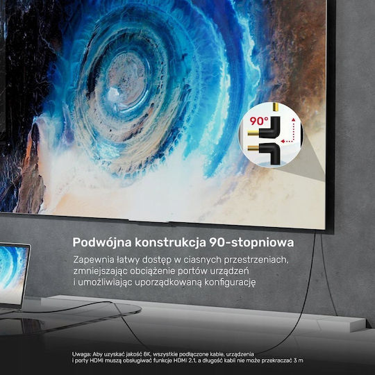 Προσαρμογέας Unitek Γωνιακός 8k Hdmi 90 270 Μοίρες - Image 3