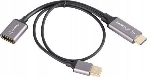 Προσαρμογέας Καλωδίου Lanberg Hdmi M > Displayport F 4k Στο Καλώδιο 20cm Ασημί - Image 3