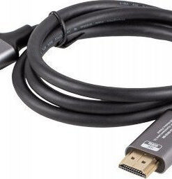 Alternative view of Προσαρμογέας Καλωδίου Lanberg Displayport M > Hdmi M 1m 4k Μαύρο-ασημί